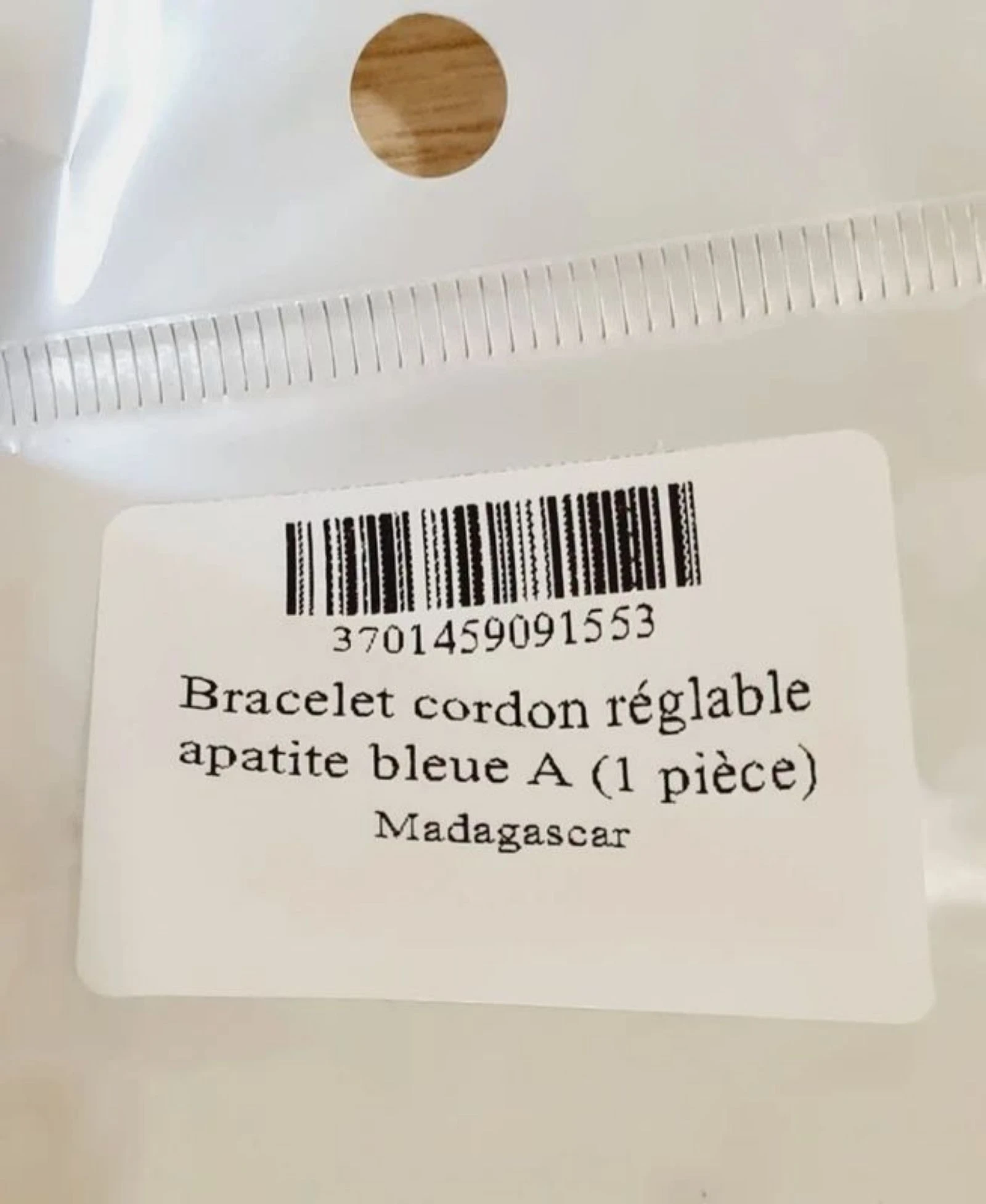 Bracelet cordon réglable pierre Apatite  – photo 3